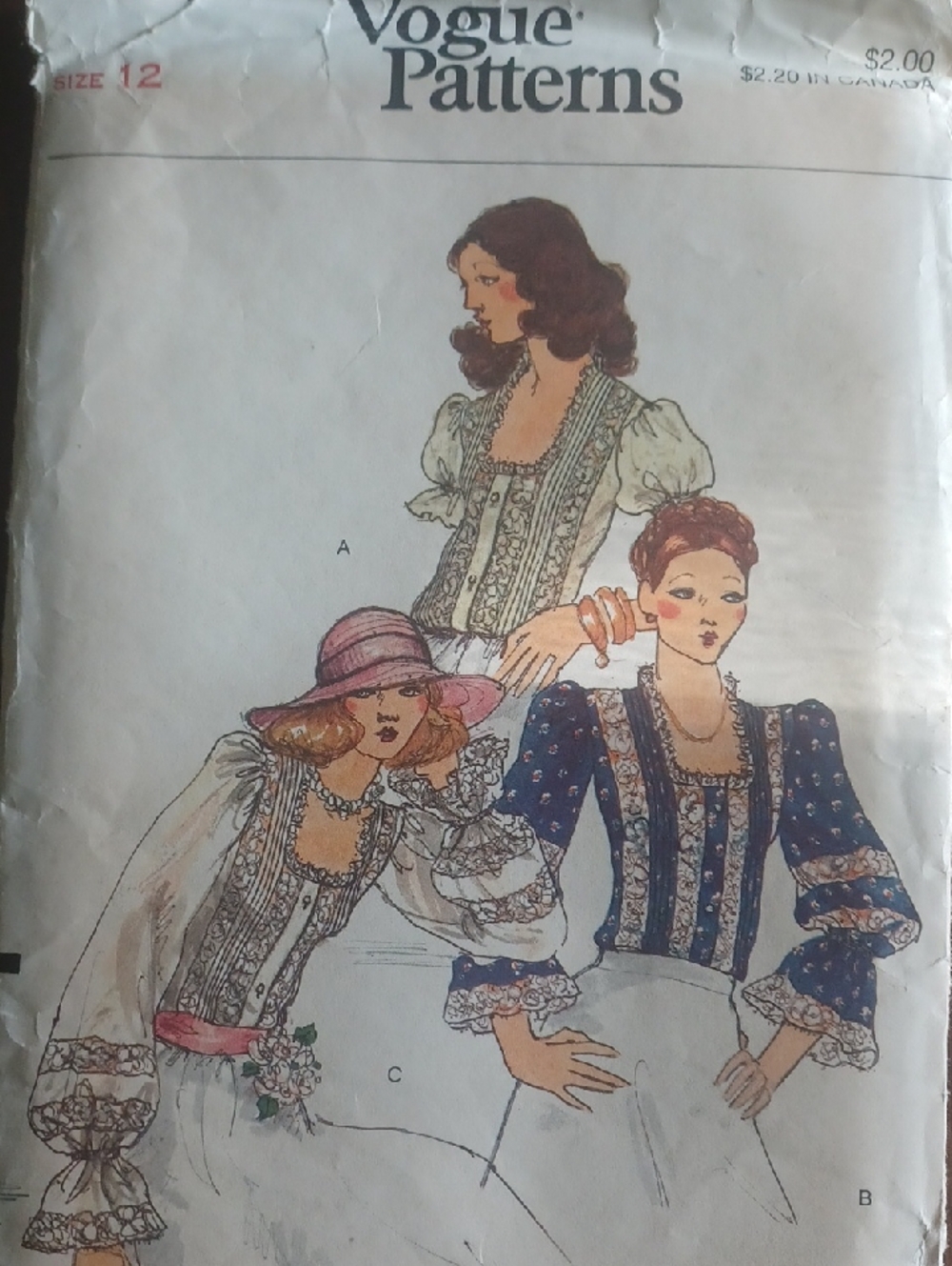 Vintage (70s) Vogue  Pattern with Various Blouse Options on The Sleeve Lenghts